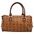 Borsa Boston MCM Logogram Vicetos in pelle PVC marrone e oro Auth BA4039 D'oro - vista 2