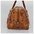 Borsa Boston MCM Logogram Vicetos in pelle PVC marrone e oro Auth BA4039 D'oro - vista 3