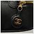 CHANEL COCO Marca Pochete Vanity Couro Caviar Preto Ouro CC Auth 134647 Dourado - vista 9