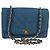 CHANEL Borsa a Spalla Diana Flap in Tela Blu Oro CC Auth 132485SM D'oro