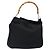 Borsa a mano in nylon nero e argento Gucci Bamboo 001 2123 1577 Auth ep9772