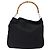 Borsa a mano in nylon nero e argento Gucci Bamboo 001 2123 1577 Auth ep9772 - vista 13