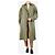 Autre Marque Grüner schwerer Leinen-Trenchcoat - Größe S - Ansicht 3