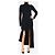 Bottega Veneta Schwarzes geripptes Midi-Kleid mit hohem Kragen - Größe S - Ansicht 3