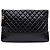 Chanel Nero Grande Clutch Gabrielle O in Pelle Invecchiata