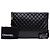 Chanel Nero Grande Clutch Gabrielle O in Pelle Invecchiata - vista 10