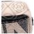 Camera Borsa a tracolla in tela rivestita nera con logo Camelia di Chanel - vista 10
