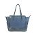 Borsa in denim e pelle Salvatore Ferragamo Nero Blu