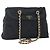 Borsa a Spalla con Catena PRADA in Nylon Blu Navy Oro Auth sw1307 D'oro