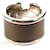 Hermès Hermes Olympe Women's Leather Band Ring Brown Taupe  - view 3