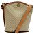 Céline Borsa a Spalla in Tela Macadam CELINE PVC Beige Oro Auth 132542 D'oro