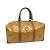 Borsa Boston Fendi Zucchino Canvas e pelle verniciata oro