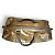 Borsa Boston Fendi Zucchino Canvas e pelle verniciata oro - vista 4
