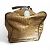 Borsa Boston Fendi Zucchino Canvas e pelle verniciata oro - vista 7