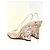 Sandali con zecca Valentino Garavani Rockstud cristallo beige Gold hardware - vista 5