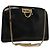 Bolso de Hombro Gancini Chain Salvatore Ferragamo Esmalte Negro Plata Auth 135991