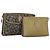 SAINT LAURENT Borsa Clutch 2Set Beige Marrone oro Auth am8873 D'oro