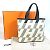 Hermès Cabas Bias H 40 Ambié GM Handtasche Braun Schwarz Weiß - Ansicht 8
