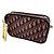Pochette Christian Dior Diorquake in Pelle Bordeaux e Tela Monogramma
