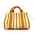 Hermès Borsa Tote Stripes Hermes Cannes PM Bianco Arancione  - vista 1