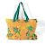 Hermès HERMES Große Vintage Schultertasche aus Canvas mit Vogelmotiv Grün Orange - Ansicht 2