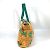 Hermès HERMES Große Vintage Schultertasche aus Canvas mit Vogelmotiv Grün Orange - Ansicht 4