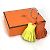 Ring Portachiavi Charm Borsa Unodos Carmen Frange Hermès Arancione Giallo - vista 9