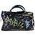 Bolsa City Graffiti Balenciaga em couro preto - vista 3