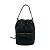 Mini borsa a spalla in tela e pelle con logo Duetto di Prada Nero