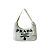 Borsa a mano mini triangolo logo Terry di Prada Bianco