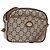 Borsa a Spalla GUCCI GG Plus Supreme PVC Beige Oro Auth sw1190 D'oro