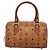 Sac Boston MCM Logogram Vicetos en cuir PVC marron et or Auth am8857 Doré - vue 2