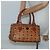 Sac Boston MCM Logogram Vicetos en cuir PVC marron et or Auth am8857 Doré - vue 22