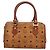 Sac Boston MCM Logogram Vicetos en cuir PVC marron et or Auth am8857 Doré - vue 3