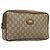 GUCCI GG Plus Supreme Clutch Bag PVC Beige Oro Auth sw1322 D'oro