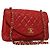 CHANEL Borsa a Spalla Matelassé in Pelle di Agnello Rossa Oro CC Auth 136059 Rosso D'oro