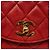 CHANEL Borsa a Spalla Matelassé in Pelle di Agnello Rossa Oro CC Auth 136059 Rosso D'oro - vista 15