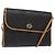 Christian Dior Honeycomb Canvas Shoulder Bag PVC Black Gold Auth 133279 Golden