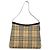 Borsa a spalla Burberry Nova Check PVC Beige Argento Auth ep10120 - vista 13