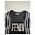 Vintage Fendi Polyester gestreifter Pullover M Schwarz  - Ansicht 6