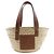 Borsa tote Loewe piccola in rafia e pelle Marrone Beige