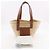 Borsa tote Loewe piccola in rafia e pelle Marrone Beige - vista 18