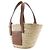 Borsa tote Loewe piccola in rafia e pelle Marrone Beige - vista 2