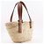 Borsa tote Loewe piccola in rafia e pelle Marrone Beige - vista 3