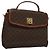 Céline Borsa a mano in tela Macadam CELINE in pelle PVC marrone oro Auth ep10012 D'oro