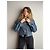Giacca cropped in denim blu con occhielli Alaïa - vista 9