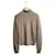 Chanel Ivory Cashmere Rollkragenpullover mit Camellia-Button Beige