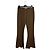 Acne Studios Khaki Flared Stripe Trousers Wool Blend Brown