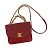 Borsa a Spalla Chanel Small Flap in Caviar e Pelle di Vitello Rosso