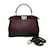 FENDI Peekaboo Mini Leather Handbag Dark red  ref.2419287